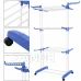 Függőleges gurulós ruhaszárító állvány- összecsukható - 170x75,5x57 cm - fehér/kék