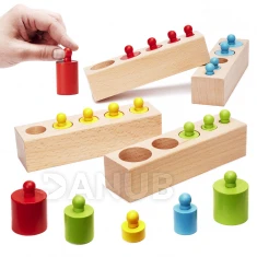 Színes montessori fa súlyok