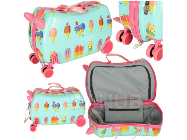 Gyermek gurulós utazóbőrönd - jégkrém minta