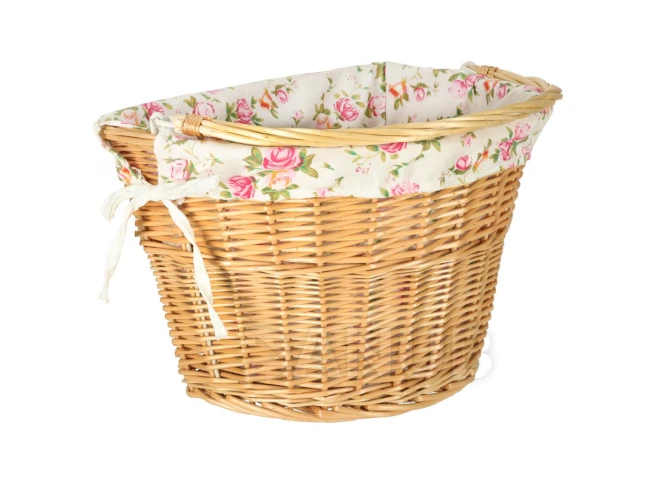 Fonott kosár kerékpárra - virágmintás