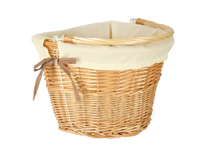 Fonott kosár kerékpárra - fehér