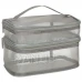 Utazási kozmetikai táska - emeletes - szürke