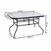 Kerti asztal 140x80x70cm - fém + üveg, fekete