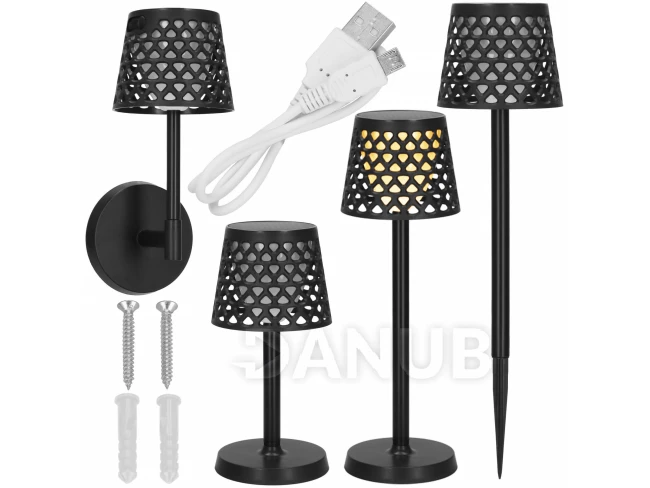 Kültéri napelemes lámpa 5in1 - 3 világítási mód - fekete