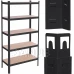Fém állvány 5 polccal - 150x75x30 cm - barna/fekete