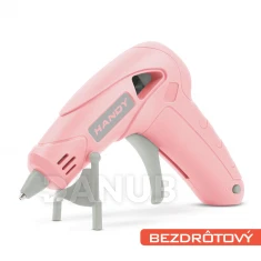 Ragasztópisztoly - akkumulátoros, Type-C - 7 mm - 10 W - babarózsaszín