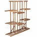 Fa virágtartó - 115x25x116 cm - 9 polccal, antik fa