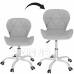 Forgó irodai szék kerekeken - bársony - szürke/fehér