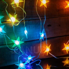 Okos fénylánc - csillag - USB - 25 RGB LED - 5 m - Bluetooth