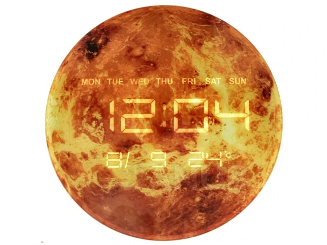Planet Mars Falióra LED kijelzővel 32 cm narancssárga