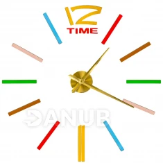 Ragasztható falióra - 100-120cm - arany óramutatók