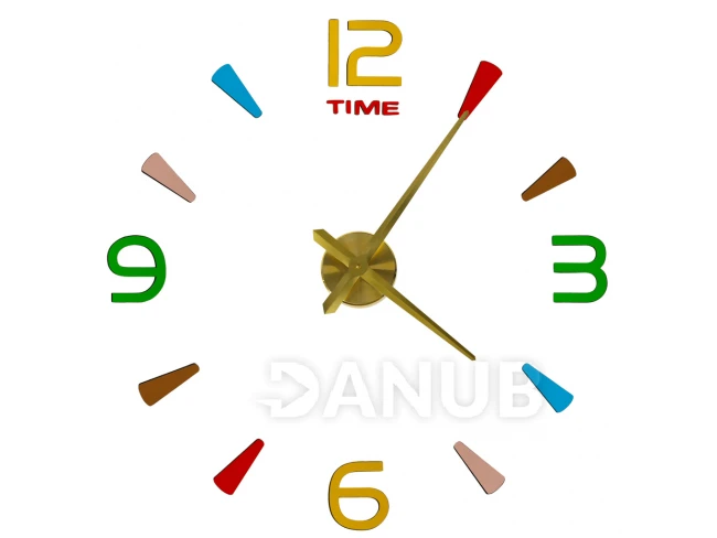 Felragasztható falióra 4 számjegyű - sárga