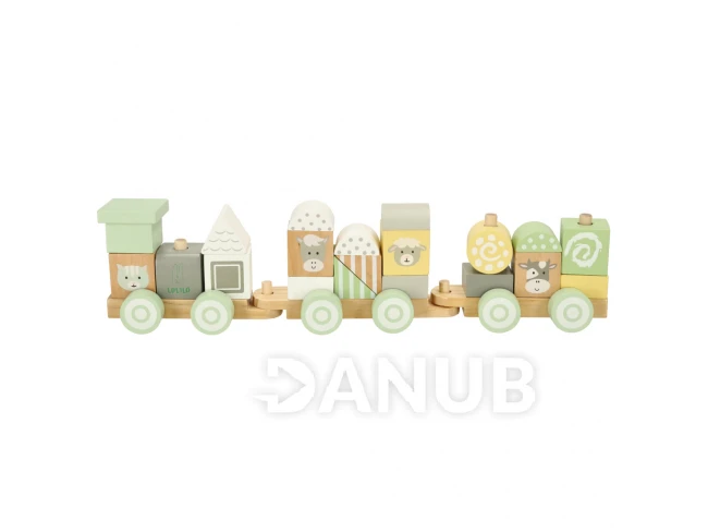 LULILO fa kisvonat - pasztell színű