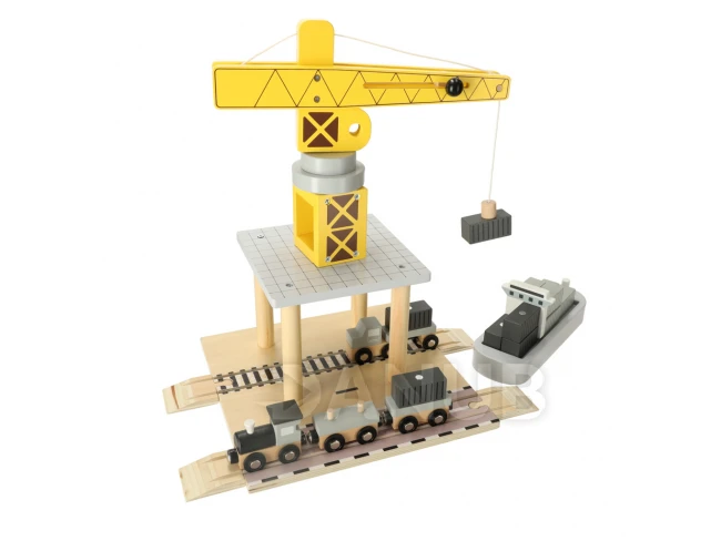 Fa tengeri daru + kikötő + autó hajó