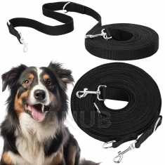 Kutyakiképző póráz - 10 m kötél 15 kg-ig - fekete