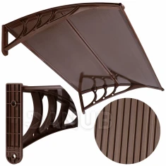 Bejárati ajtó előtető - 150x80 barna - barna/átlátszó