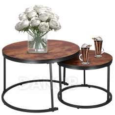 Dohányzóasztalok - 2 db - kerek - 70x47 cm és 50x39,5 cm