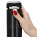Rozsdamentes acél termosz kávéhoz és teához - hőmérséklet kijelzővel - fekete - 350 ml