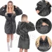 Női plüss WARM köntös kapucnival - L/XL - sötétszürke