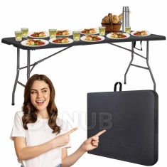 Összecsukható catering asztal - 180 cm - fekete