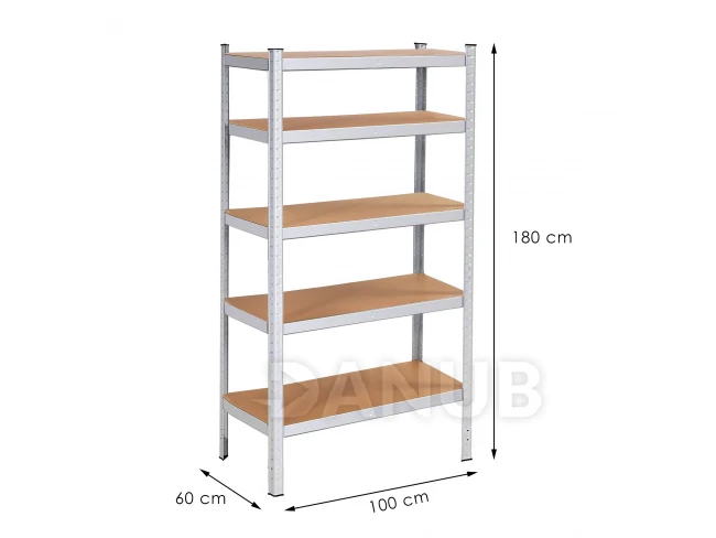 Fém állvány 5 polccal - 180x100x60 cm - 625 kg