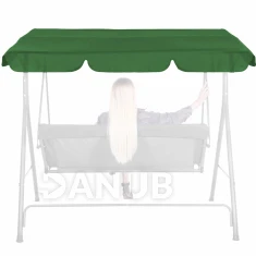 Kerti hinta előtető - 165x110 cm - sötétzöld