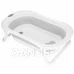 Baba hordozható szilikon kád - 40 l - dugóval, alátéttel és hőmérővel - fehér-szürke