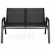 Kerti bútor szett: kanapé, 2 szék és asztal üveglappal - fekete 