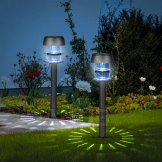 Leszúrható szolár lámpa - 1 fehér LED - 7,5 x 7,5 x 40 cm