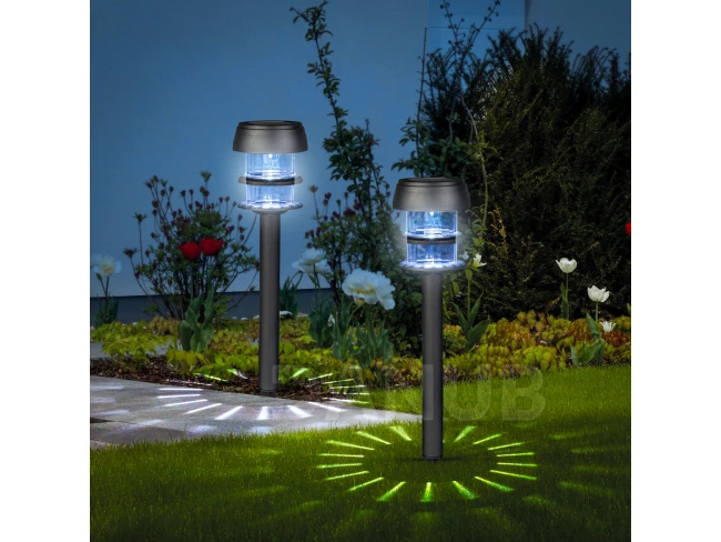 Leszúrható szolár lámpa - 1 fehér LED - 7,5 x 7,5 x 40 cm