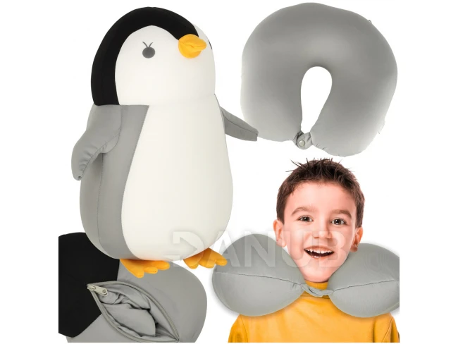 2 az 1-ben utazó nyakpárna - pingvin
