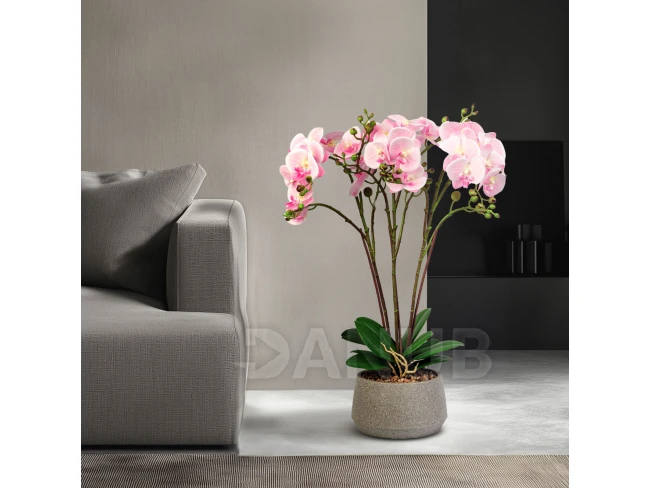 Műnövény dekoráció - orchidea - rózsaszín - 58 cm