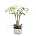 Műnövény dekoráció - orchidea - fehér - 58 cm