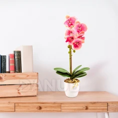 Műnövény dekoráció - orchidea - rózsaszín - 48 cm