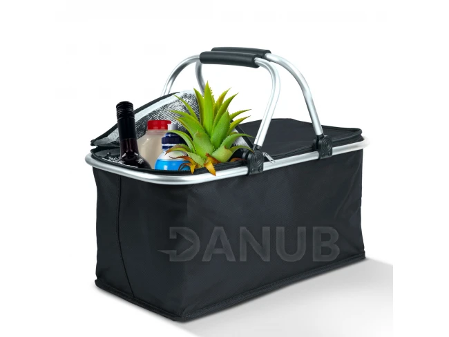 Thermo összecsukható bevásárlókosár - 49 x 28 x 25 cm - 21 L - fekete