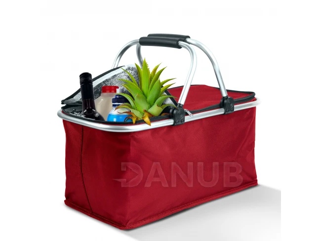 Thermo összecsukható bevásárlókosár - 49 x 28 x 25 cm - 21 L - piros