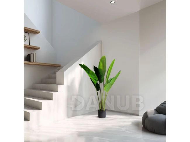 Műnövény dekoráció - banánlevél fa - zöld - 1,2 m