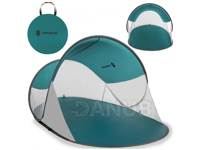 Strand sátor, összecsukható - türkiz-szürke