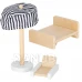 Fa babaház + bútorok - 80 cm - rózsaszín Fa babaház + bútorok - 80 cm - rózsaszín