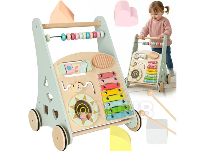 Gyerek fa járóka számlálóval - kék