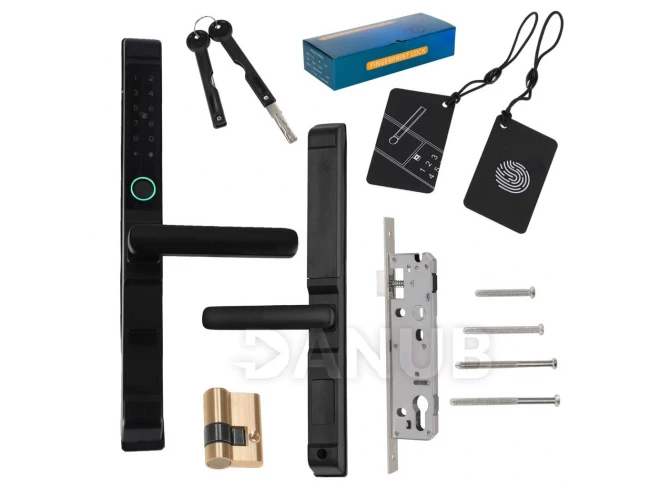 Elektronikus kombinációs zár ajtókilincs kódkártyával és ujjlenyomattal