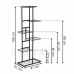 Fém növényállvány 6 polccal - 106 cm - fekete