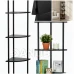 Sarokpolcos állvány 5 polccal nappaliba - 147 cm - fekete