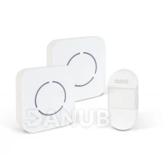 Digitális elem- és vezeték nélküli csengő - Kinetic - 2 beltéri - fehér - kék LED