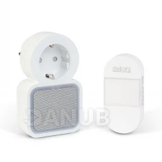 Digitális elem- és vezeték nélküli csengő - Kinetic - 220-240V AC aljzat - fehér - kék LED