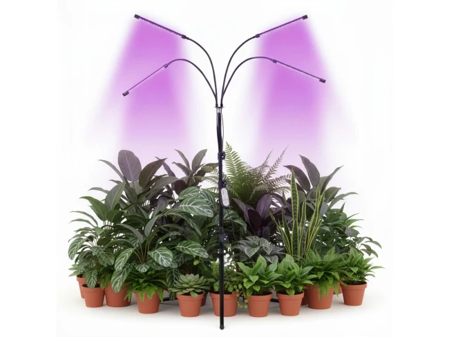 LED lámpa növények növekedéséhez, 4 panel - időzítő és távirányító - USB