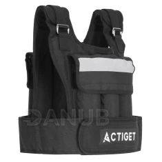 Terhelési mellény edzéshez, 20 kg teherbírással – állítható – fekete