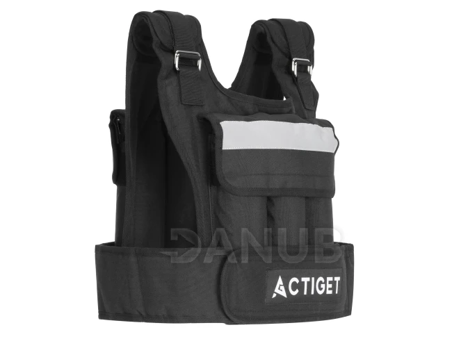 Terhelési mellény edzéshez, 20 kg teherbírással – állítható – fekete