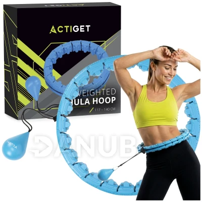 Hulahopp karika súlyokkal és kiemelkedésekkel - 24 összecsukható elem - kék