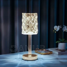 Asztali lámpa - átlátszó - állítható színhőm, fényerő - akkumulátoros - USB